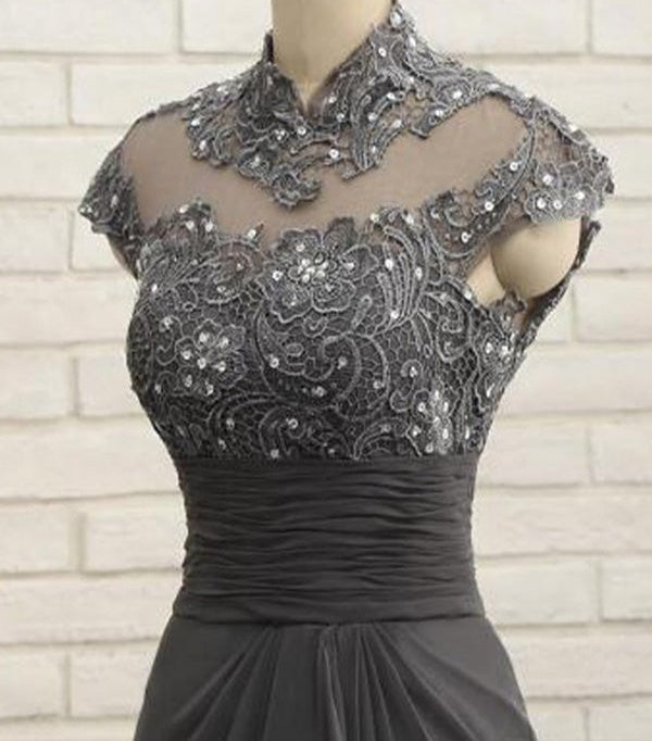 Sheath/Column High Neck Floor-Length Mother of the Bride Dresses