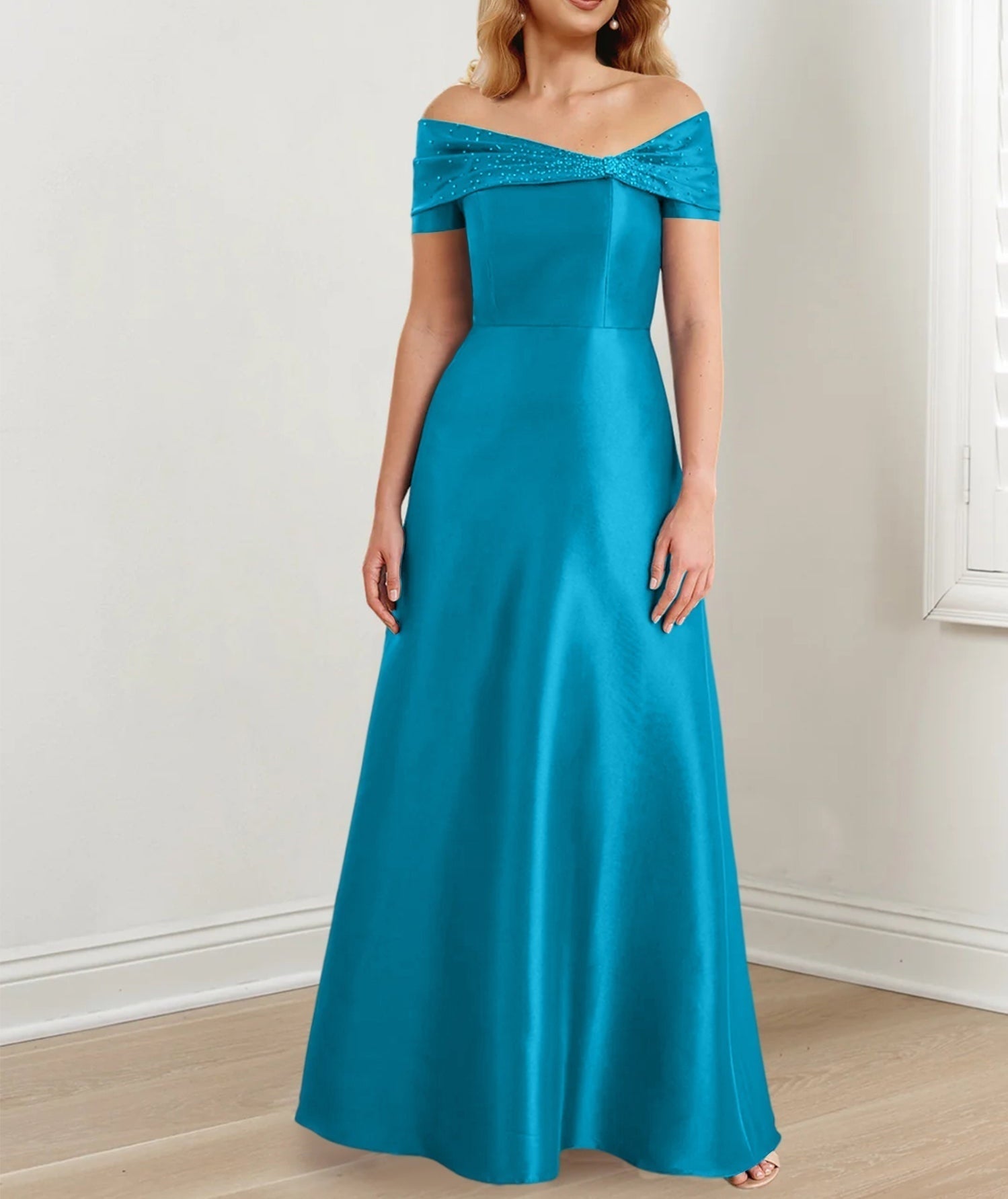 A-Line/Princess Off-the-Shoulder Floor-Length Mother of the Bride Dresses