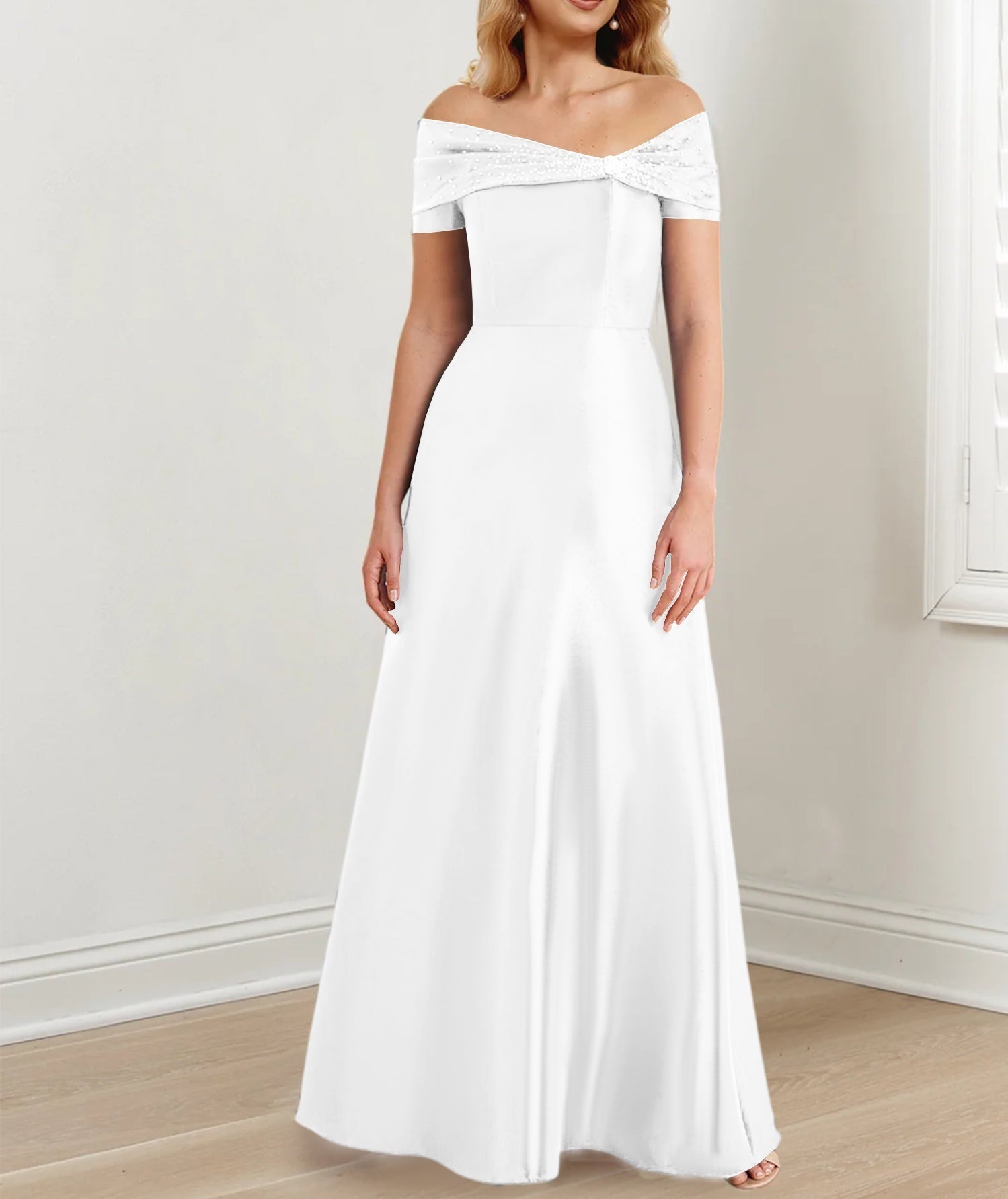 A-Line/Princess Off-the-Shoulder Floor-Length Mother of the Bride Dresses