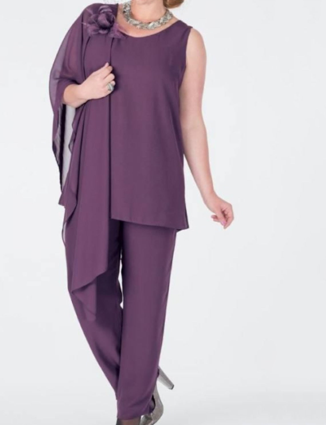 Chiffon Mother of the Bride Pantsuits with Jacket
