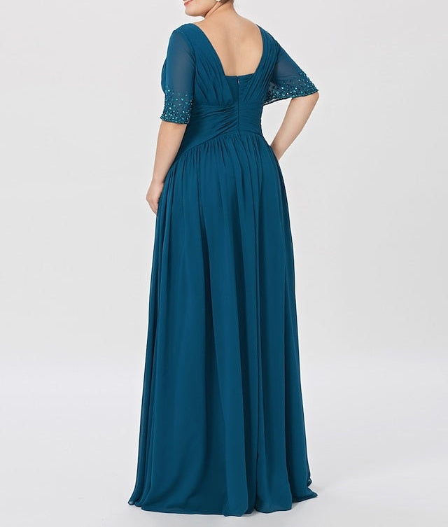 A-Line/Princess Square Neck Floor-Length Mother of the Bride Dresses