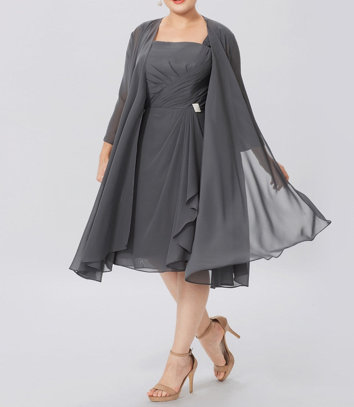 A-Line/Princess Spaghetti Straps Knee-Length Mother of the Bride Dresses