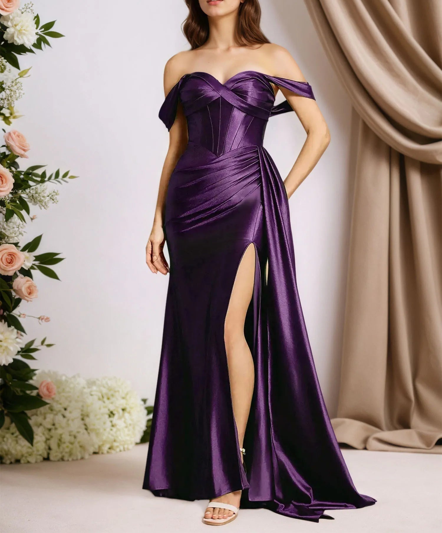 Trumpet/Mermaid Off The Shoulder Sleeveless Floor Length Dress
