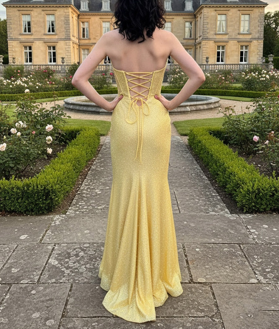 A-Line/Princess Tube Floor-Length Formal Prom Dresses with Beads