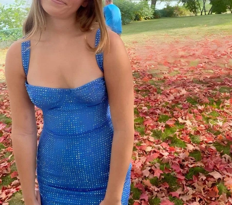 Mermaid/Trumpet Sweetheart Neck Spaghetti Strap Floor-Length Prom Dresses with Beadings