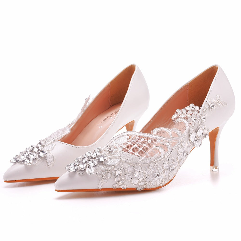 Women's Wedding Shoes Rhinestone Lace Stiletto