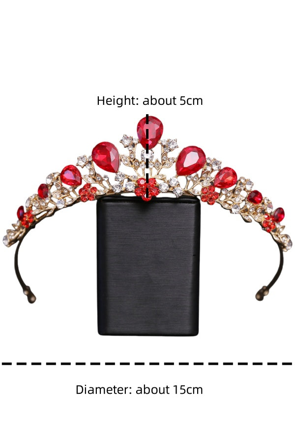 OMB1001 - High-end Baroque Birthday Princess Banquet Bride Wedding Dress Crystal Small Crown Alloy Rhinestone Crown
