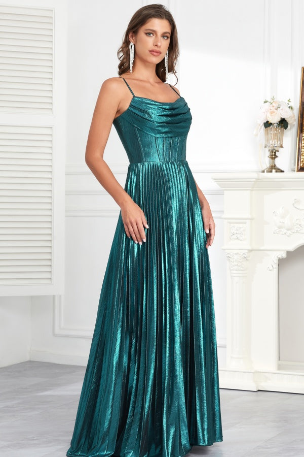 Chic & Modern A-Line Strapless Spaghetti Pleated Ruched Prom Dresses Party Dress Criss Cross Straps High Side Slit Formal Evening Dress Cocktail Gown Wedding Guest Dress