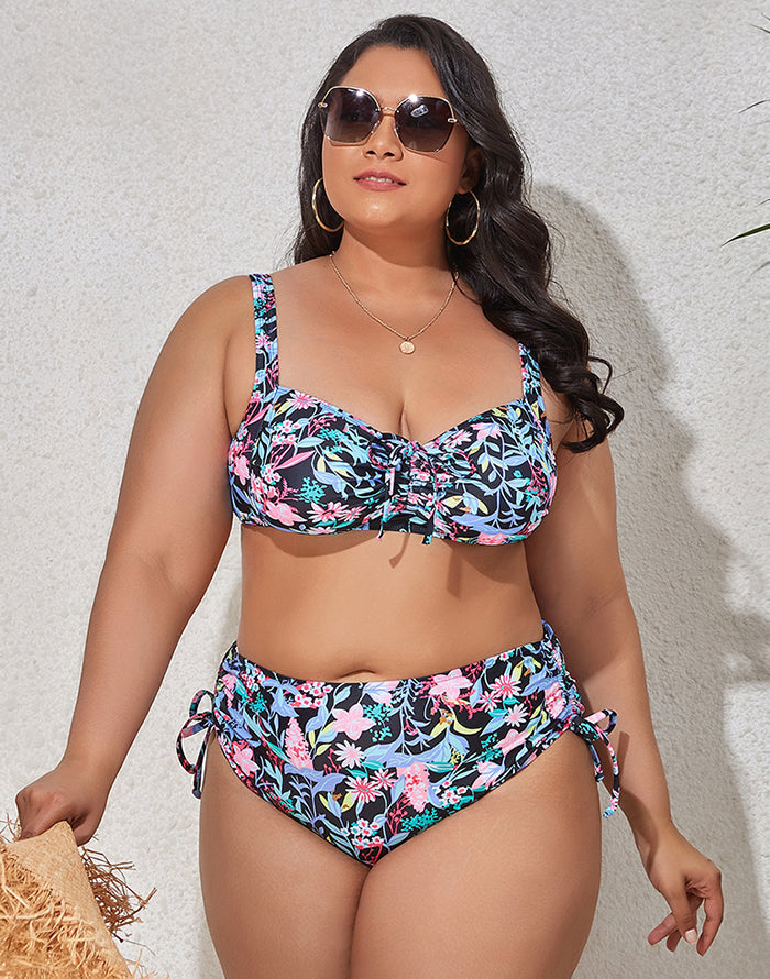 Ocevara Colorful Print Plus Size Bikini - image 7