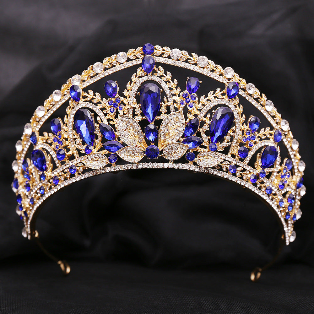 OMB1004 - Baroque Alloy Electroplated Crystal Crown Tiara Beauty Pageant Bride Wedding Headband Hair Accessories