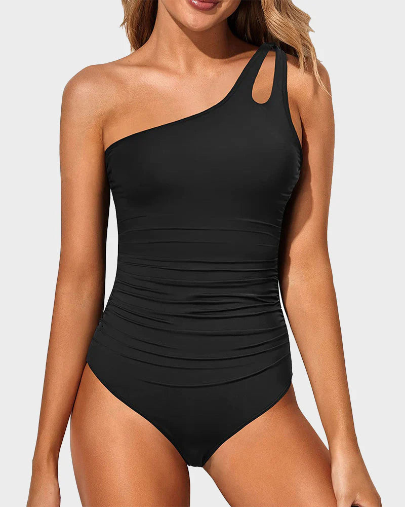 Ocevara Ocevara - One Shoulder One Piece Swimsuit for Women Tummy Control Bathing Suits - image 5