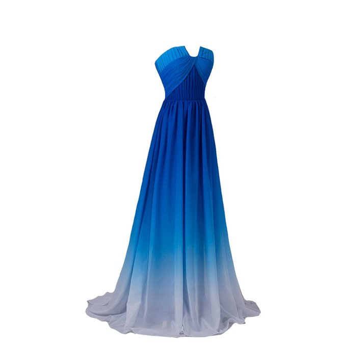 Simple Elegant Ombre Chiffon A-line Bridesmiad Dresses For Wedding Prom Gowns