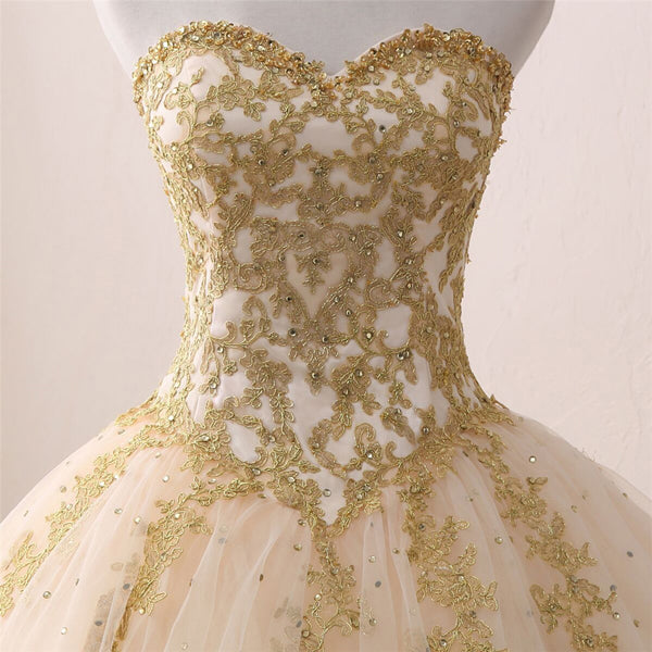 Sweetheart Strapless Sleeveless Appliques Beading Quinceanera Dresses